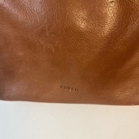 FOSSIL Women's Emma East West Leather Crossbody Cross Body Bag Baguette 10”x8” - Picture 3 of 14